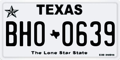 TX license plate BHO0639