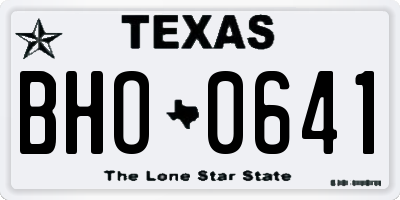 TX license plate BHO0641