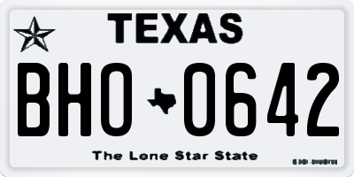 TX license plate BHO0642