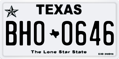 TX license plate BHO0646