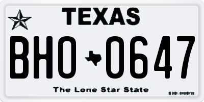 TX license plate BHO0647