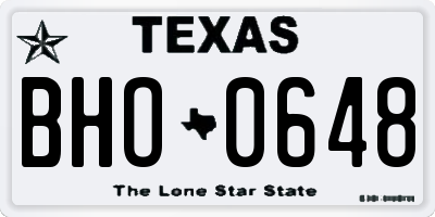 TX license plate BHO0648