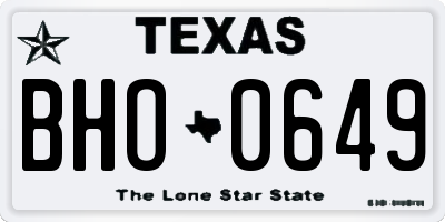 TX license plate BHO0649
