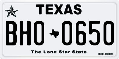 TX license plate BHO0650