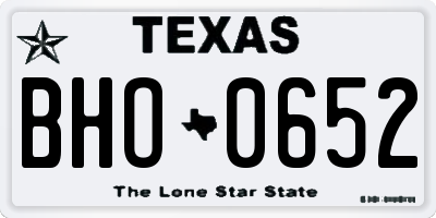 TX license plate BHO0652
