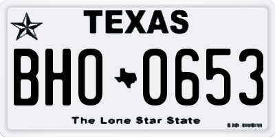 TX license plate BHO0653