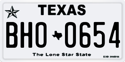 TX license plate BHO0654