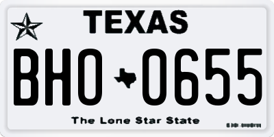 TX license plate BHO0655