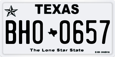 TX license plate BHO0657
