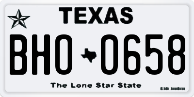 TX license plate BHO0658