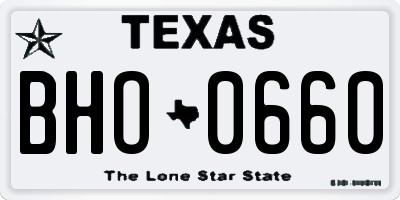 TX license plate BHO0660