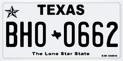 TX license plate BHO0662