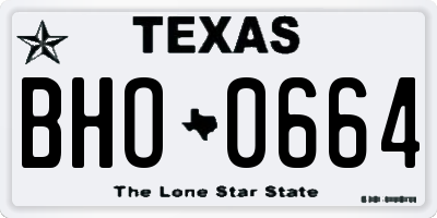 TX license plate BHO0664
