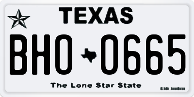 TX license plate BHO0665