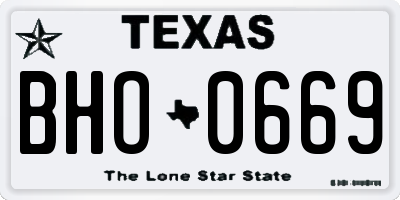 TX license plate BHO0669