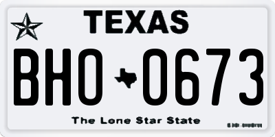 TX license plate BHO0673