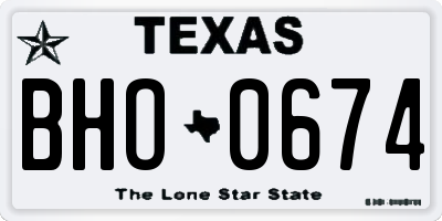 TX license plate BHO0674