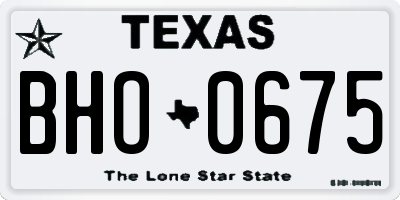 TX license plate BHO0675