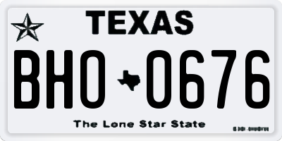 TX license plate BHO0676