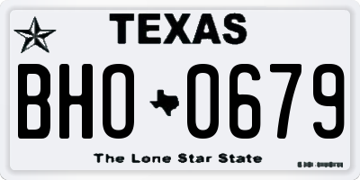 TX license plate BHO0679