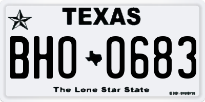TX license plate BHO0683