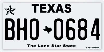 TX license plate BHO0684