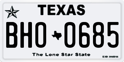 TX license plate BHO0685