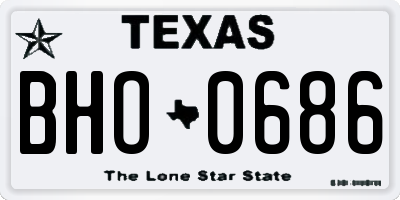 TX license plate BHO0686