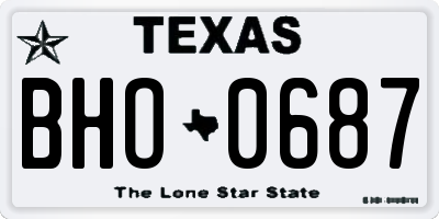 TX license plate BHO0687