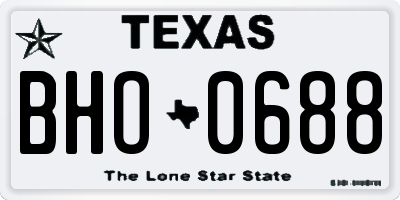 TX license plate BHO0688