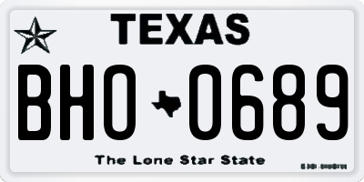 TX license plate BHO0689