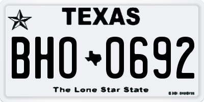 TX license plate BHO0692