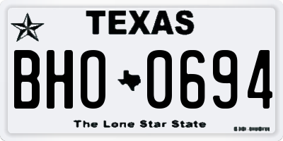 TX license plate BHO0694