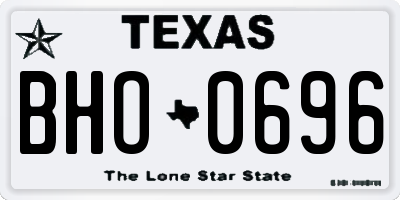TX license plate BHO0696