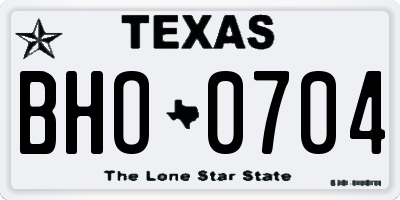 TX license plate BHO0704
