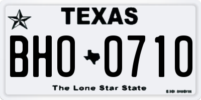 TX license plate BHO0710