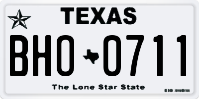 TX license plate BHO0711