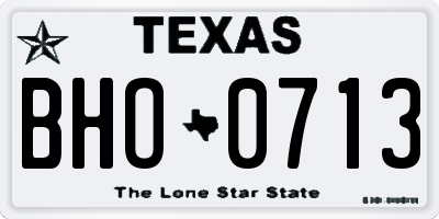 TX license plate BHO0713