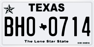 TX license plate BHO0714
