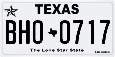 TX license plate BHO0717