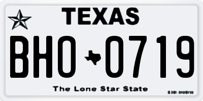 TX license plate BHO0719
