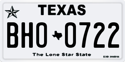 TX license plate BHO0722