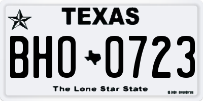 TX license plate BHO0723