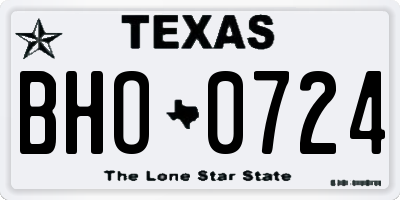 TX license plate BHO0724