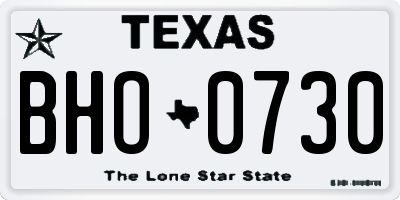 TX license plate BHO0730