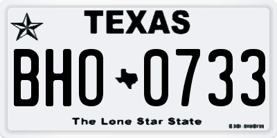 TX license plate BHO0733