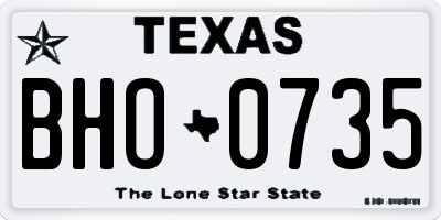 TX license plate BHO0735