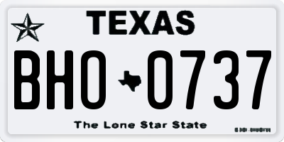 TX license plate BHO0737