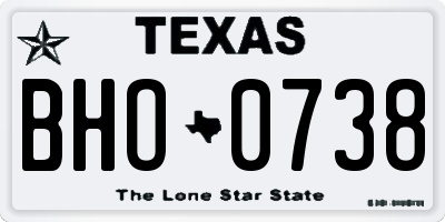 TX license plate BHO0738