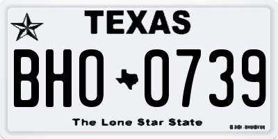 TX license plate BHO0739